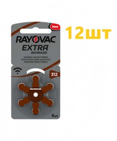 Батарейки для слухових апаратів Rayovac Extra 312 (12 шт) - фото №1