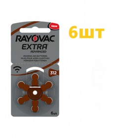 Батарейки для слухових апаратів Rayovac EXTRA 312 (6 шт) - фото №1